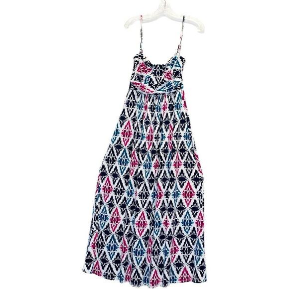 Ann Taylor sleeveless maxi dress size 2 Ivory tropical long - Picture 6 of 10